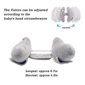 Inchant Adjustable Travel Pillow for Infant, Portable Head Neck Pillow for Infant Car Seat for Newborn, Stroller Headrest Pillow for Infants, Comfortble Toddler Neck Pillows for Swing, Grey