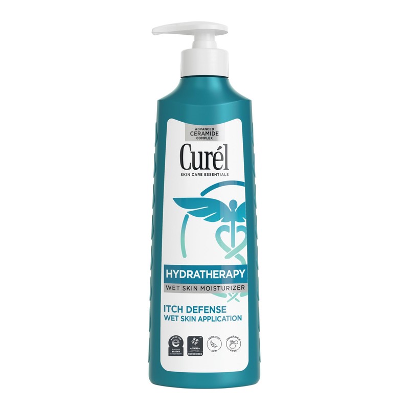 Curel Skincare Hydra Therapy Itch Defense Wet Skin Moisturizer, 12