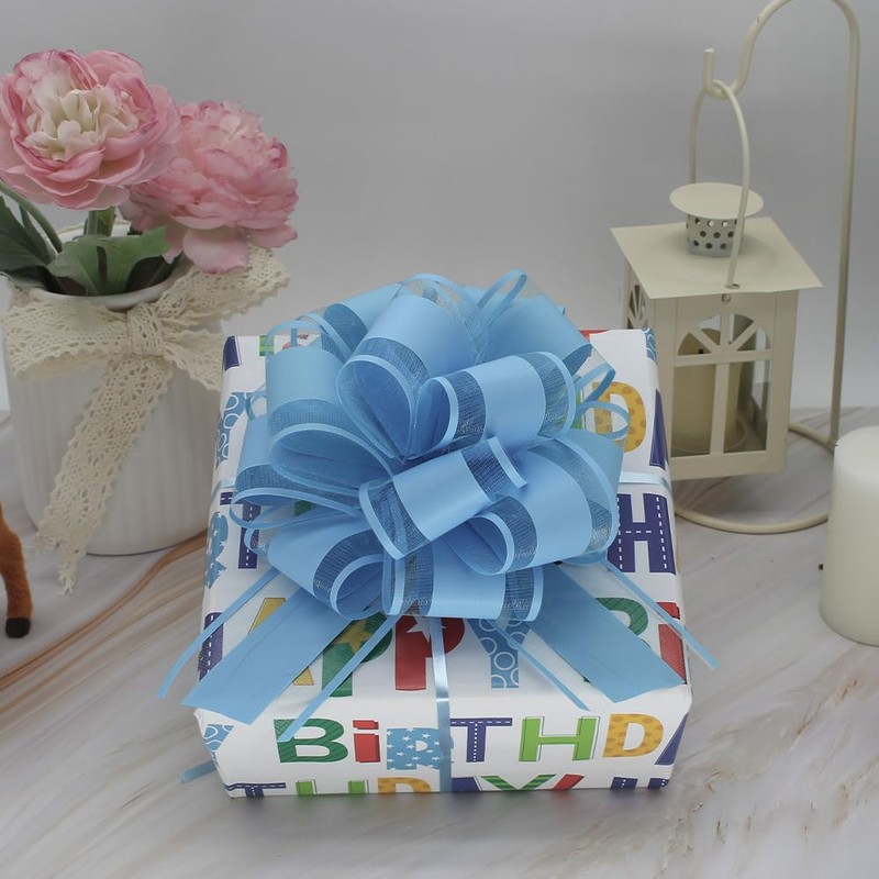 5 Pieces 6 inches Large Pull Bows, Bow for Gift