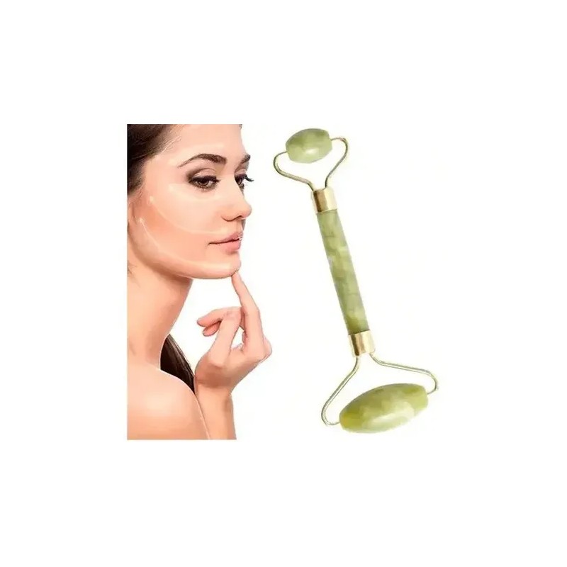 Jade Rodillo Verde Masaje Facial Rodillo Antienvejecimiento