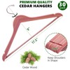 Amber Home 30 Pack American Red Cedar Hangers, Smooth Finish