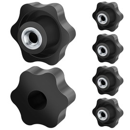 Caianwin 6Stk Sterngriffmutter M10 Äußerer Durchmesser 32mm Rändelschrauben Rändelgewinde Klemmknopf für Maschinen und Anlagen, Möbel usw