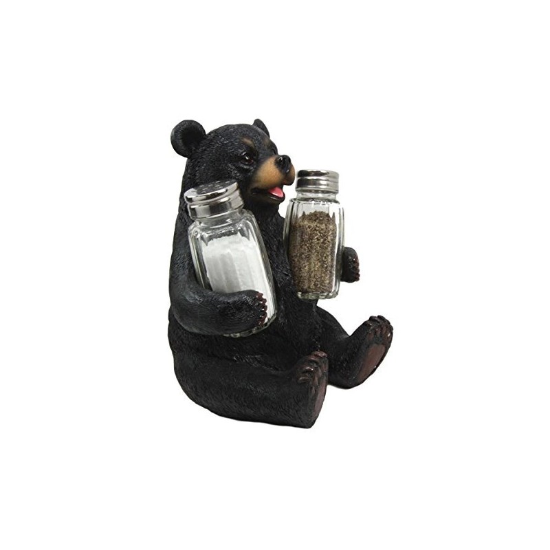 Black Bear Bearly Seasoned Salt & Pepper Shakers Kitchen Decoration