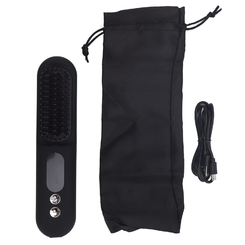 Heated Hair Straightening Brush Negative Ions 30s Fast Heating Rechargeable