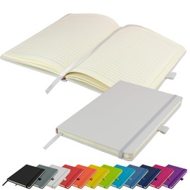A5 Notebook Ruled Hardcover Diary Notepad Notes Diary (White)