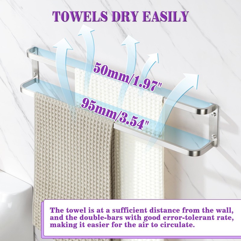 Alise Double Towel Bars for Bathroom,32'' Towel Holder Towel Racks