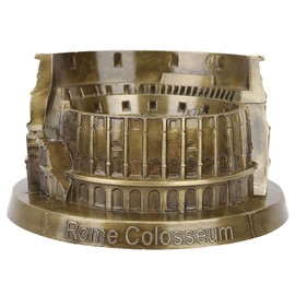 Pssopp Rome Colosseum Model, Vintage Metal Miniature Roman Colosseum Retro Bronze Ancient Architecture for Home Arts Desktop Decor