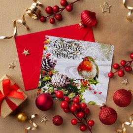 12 Christmas Cards With 2 Assorted Design for Sending Warm Wishes Friends, Family, Colleagues and Loved Ones | Season Greetings and Christmas Wishes Designs