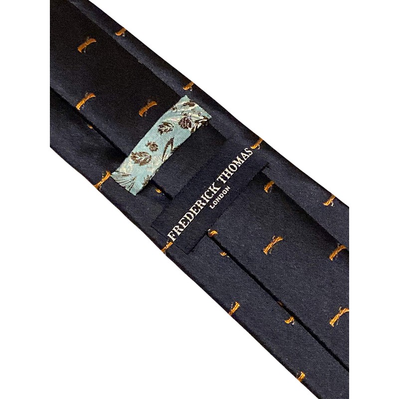 Frederick Thomas navy men-s tie with canoe kayak embroidered design