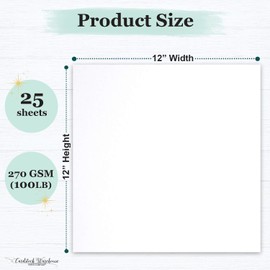 Cardstock Warehouse Pop-Tone Sweet Tooth White Cardstock Paper – 25 Sheets, 12 x 12" – 100 lb / 270 GSM Premium White Card Stock for Die-cutting, Crafts, Scrapbooking, Card Making and DIY Projects