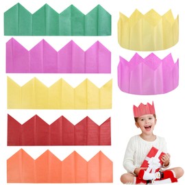 50Pcs Christmas Cracker Hats Paper Crown Hats Colorful Xmas Cracker Hats Tissue Paper Hats Cracker Party Hats for Kids Xmas Birthdays Weddings Anniversaries