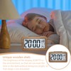 Wooden Digital Alarm Clock with Large LCD Display, Small Table