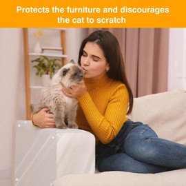 Anti Cat Scratch Furniture Protector - 12 Pack, mdzysj Clear Couch Protector from Cat Claws, Couch Guards for Cats, Sofa Shield Protectors from Cats Scratching. (12 Pcs +50 Pins)