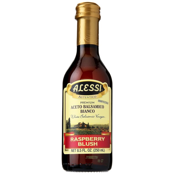 Alessi Foods White Balsamic Raspberry Blush Vinegar, 8.5 oz, Red