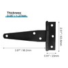 Rierdge 6 Pcs 4 Inch T Strap Hinges, Black Heavy