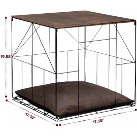 Matico Pet Crate Side Table With Wooden Top