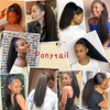 datanala Brazilian Remy Kinky Straight Ponytail Human Hair Extensions 20Inch