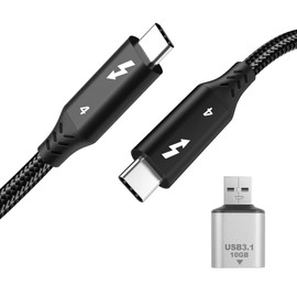 RULGOI USB 4 Cable for Thunderbolt 4/3 Cable 3.3FT Supports 8K@60Hz 40Gbps Data Transfer 100W Charging USB C to USB C Cable Compatible with Thunderbolt 3, MacBook Pro, Docking, Hub, eGPU SSD, Monitor