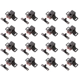 Double Roller Catch with High Feet Copper, Steel Latch 1.9"L with Screws for Cabinet Cupboard Closet Door, Metal Hardware (Set of 16)
