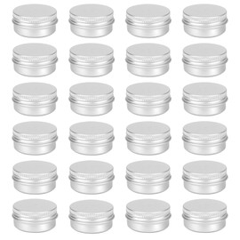 LKCCTK Aluminum Can Divider Containers, 10ml, Set of 24 with Lids, Cream Case, Lip Balm Case, Lightweight, Portable, Travel