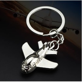Freedale Polished Silver Aircraft Airplane Air Plane Model Metal Keychain Key Chain Ring Keyfob Keyring Keyrings (silver 2)