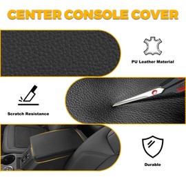 JYMAOYI Center Console Cover Compatible with Ford Bronco 2021 2022 2023 2024 2025 2/4-Door, Microfiber Leather Armrest Box Lid Protector Cover for Ford Bronco Accessories (Not Fit for Bronco Sport)