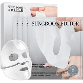 SUNGBOON EDITOR Deep Collagen Overnight Mask Hydrating Mask for Glass Skin, Wrinkle Care, Firming & Pore Refining 2,160,000PPB Collagen + 9 Peptides Stocking Stuffers for Women Korean Skincare, 4pzs
