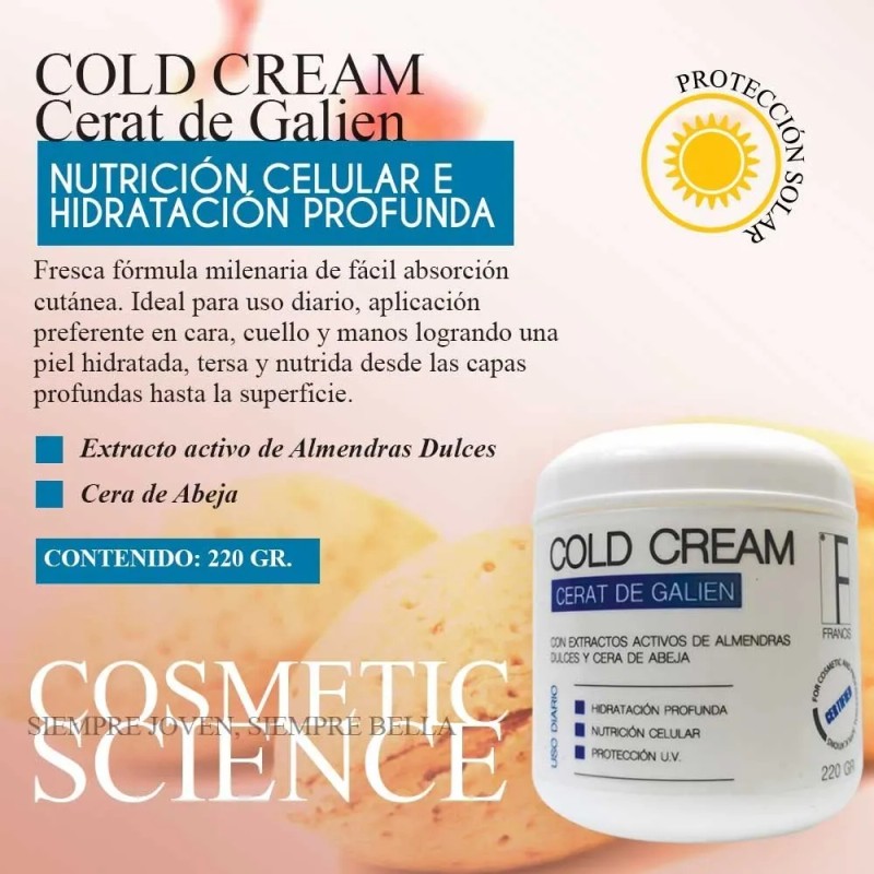 2 Pack Crema Facial Cold Cream De Almendras Y Cera