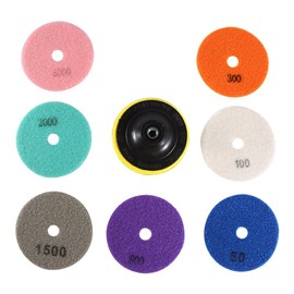8pcs 4inch Diamond Wet Polishing Pads, Granite Stone Dry Polishing Pads Marble Concrete Polishing Disc Kit