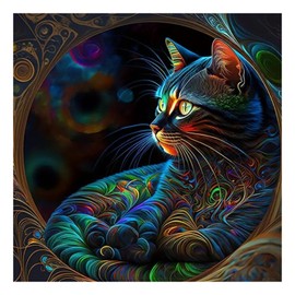 Cat Diamond Art Kits Cat 5D Diamond Painting Kits for Adults Beginners Round Full Drill Gem Art for Home Wall Decor Gifts 13.8x13.8inch