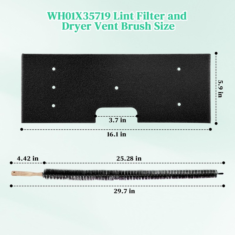 Sthovd WH01X35719 Lint Filter with Dryer Vent Brush Replacement for