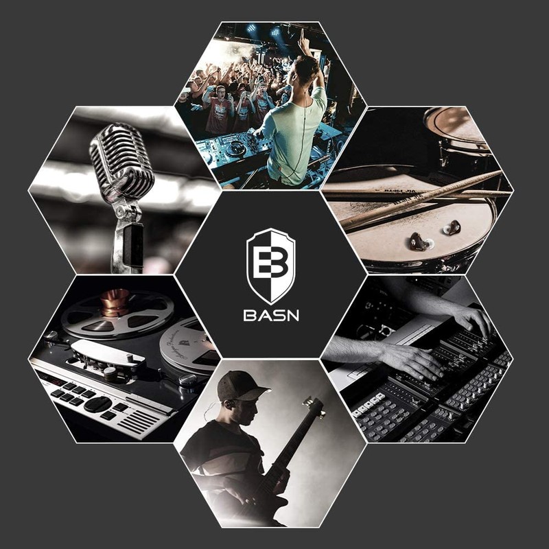 BASN Professional in Ear Monitor Headphones for Singers Drummers Musicians
