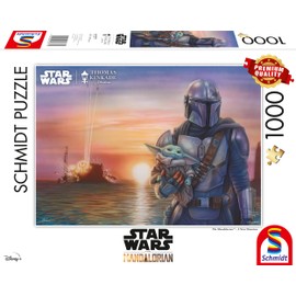 Schmidt Spiele 57377 Thomas Kinkade, Lucas Film, The Mandalorian, A New Direction, 1000-Piece Jigsaw Puzzle, Multicoloured, Normal