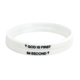 MMIUAEG 2PCS GOD IS FIRST BRACELET, GOD IS FIRST IM SECOND Motivational Inspirational Bracelets, Bible Verses Cross Bracelets Christian Faith Rubber Bracelets for Women Men-ww