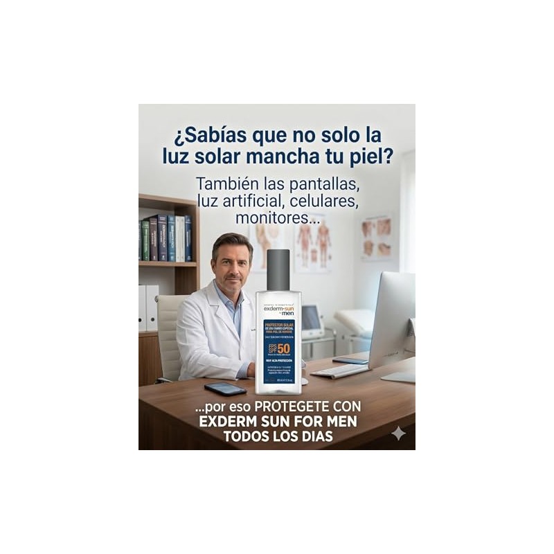 Exderm Sun For Men Protector Solar Facial FPS 50 Bloqueador