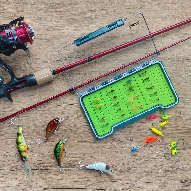 Clear Waterproof Fly Fishing Box Super Slim Silicone Fly Hook