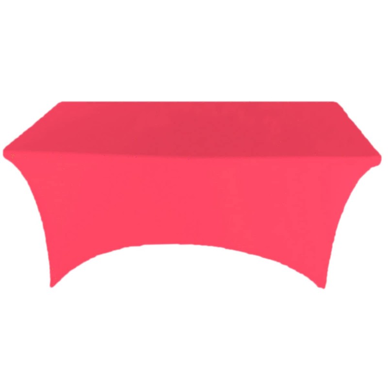 Gowinex 8ft Fuchsia Stretch Spandex Table Cover Tablecloth for Rectangular