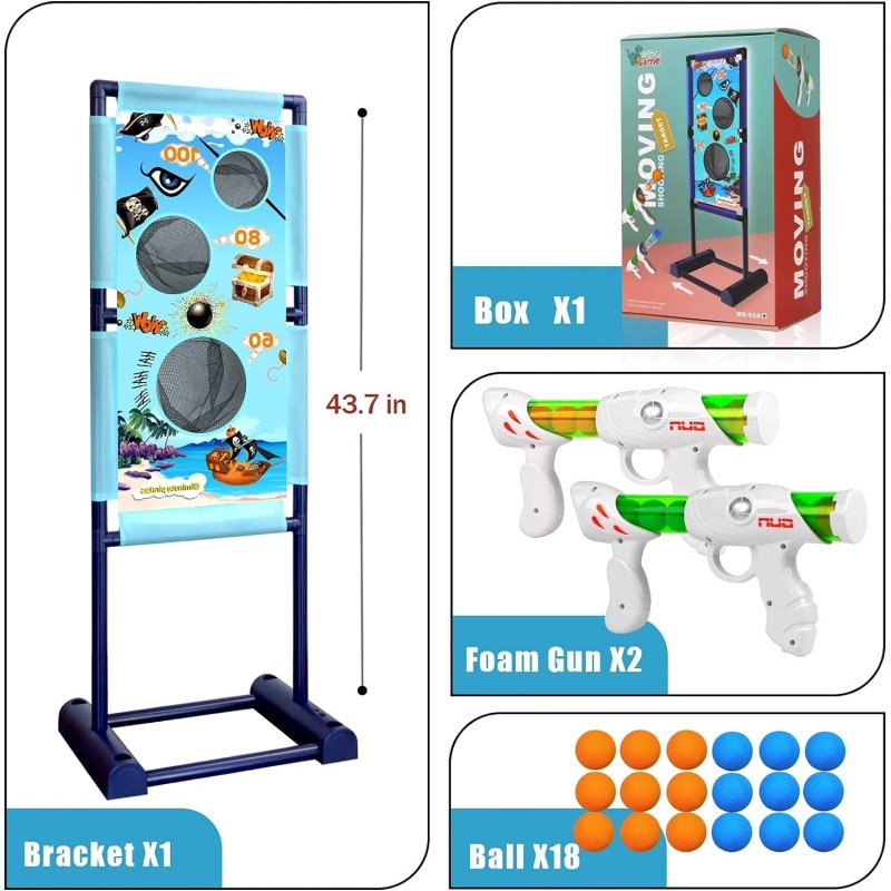 Tig Tec Game Moving Shooting Target Game Shoots Foam Balls,