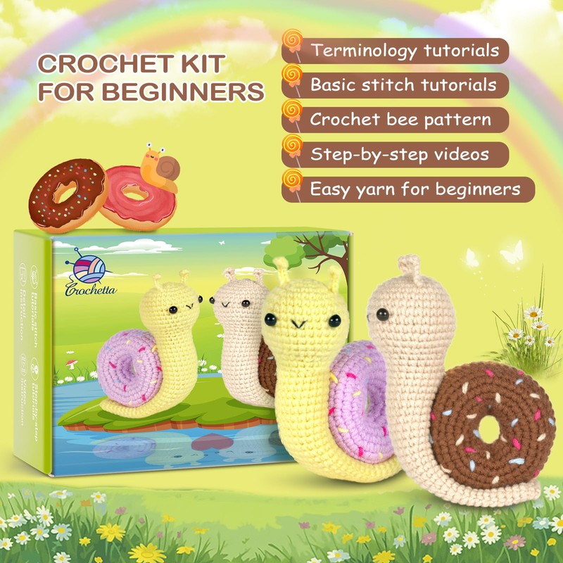 Crochetta - Kit de ganchillo para principiantes, kit de inicio