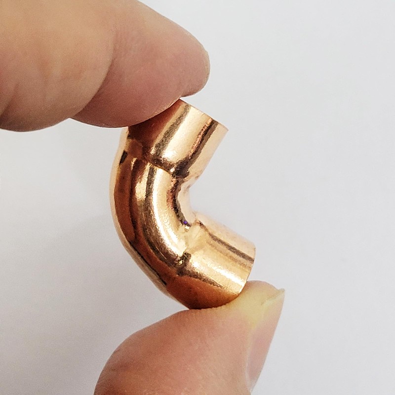 16 x 90-Grad-Winkel-Kupferrohrverschraubung, Löten, ID-Anschluss für HVAC-Kühlgeräte (9.6mm (3/8"))