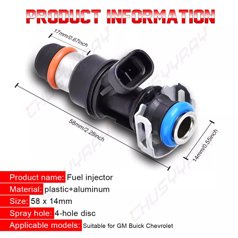 CHUSYYRAY 8X Upgrade Fuel Injectors For 99-07 Chevy Silverado GMC