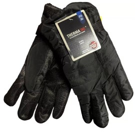 ThermaX Faux Fur Lined Winter Gloves for Extra Warmth & Comfort - One Size Black