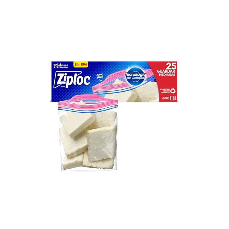 Ziploc Bolsas Herméticas para Guardar, 25 Bolsas