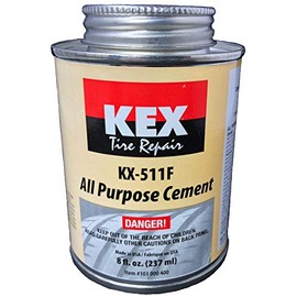 KEX Cold Vulcanizing Rubber Tire and Tube Patch Plug Repair Cement Glue 8oz can