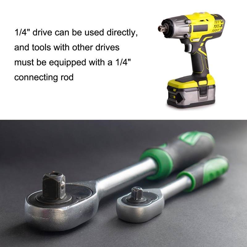 sourcing map 3pcs H4 Hex Bit Socket 1/4" Square Drive