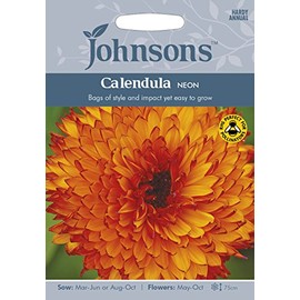 Johnsons 10077 Flower Seeds, Calendula Neon, Orange