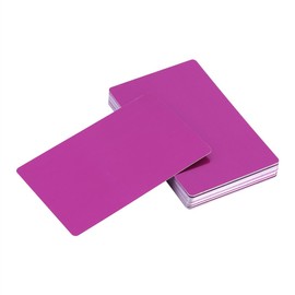 50Pcs Metal Business Cards Blank Laser Engraved Aluminium Alloy Thickness for Customer DIY Gift Cards 5 Colors (Optional)(purple)