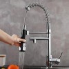 Bowoshen grifo de cocina Llave Monomando Fregadero extensible color plata