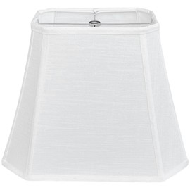 TOOTOO STAR Rectangle lamp shade, (6 x 9)" x (11 x 14)" x 10.5" White Linen LampShade for Table Lamp, Floor Lamp Bell Cut Corner Lamp Shade