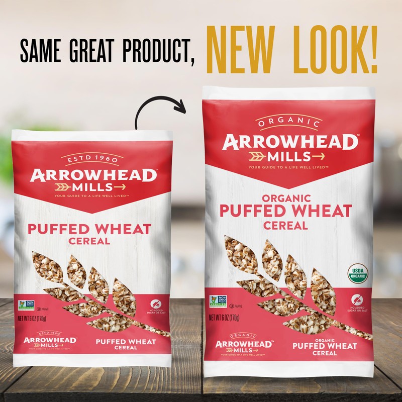 Arrowhead Mills Cereal, Puffed Wheat, 6 oz. Bag